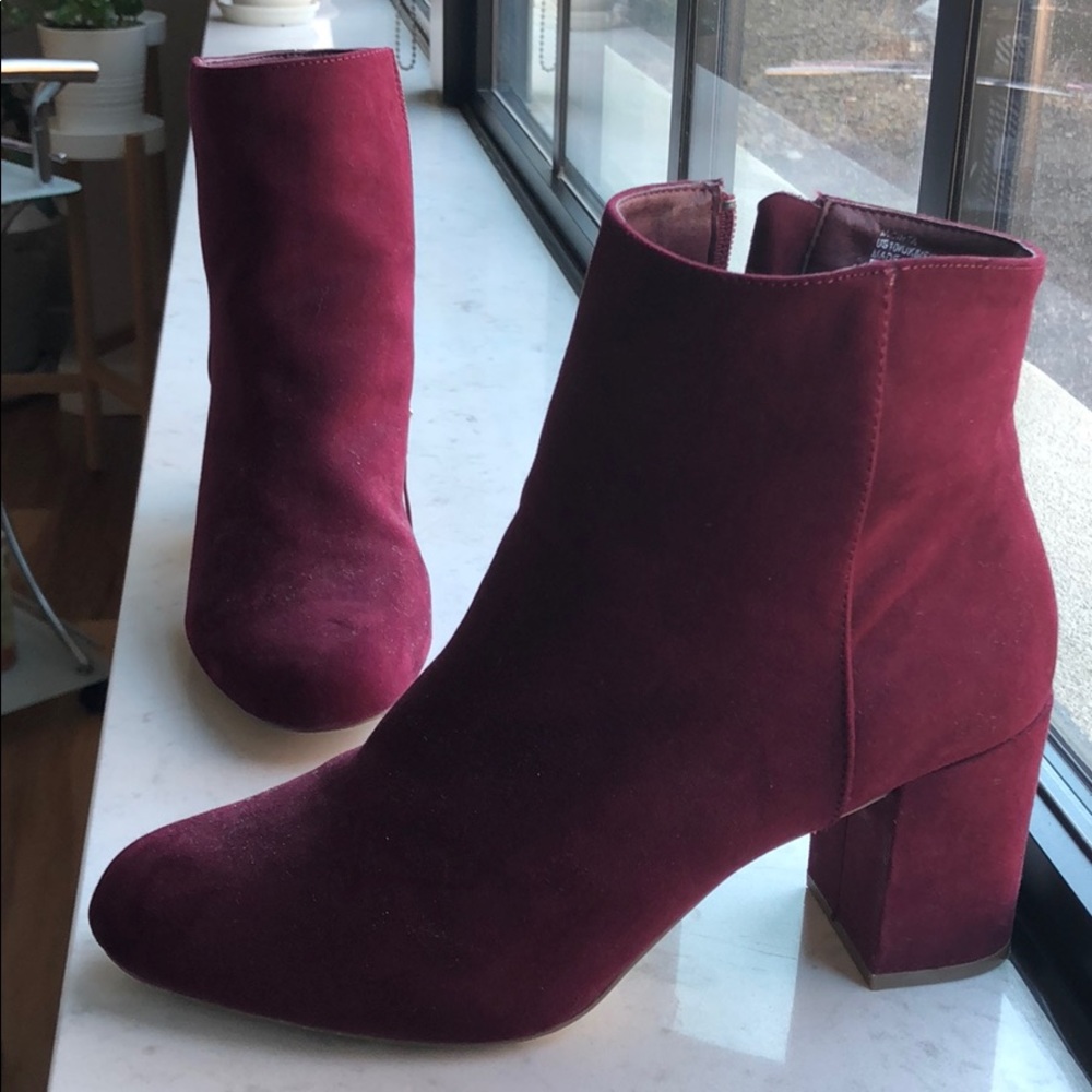 JustFab Burgundy Booties